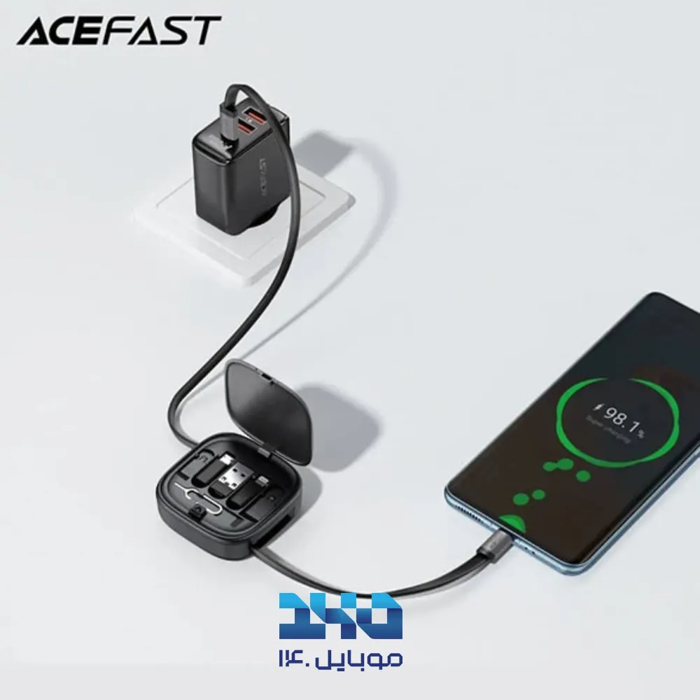 کابل چند منظوره ایس فست J3 Acewire Pro توان 60 وات با کابل جمعشونده