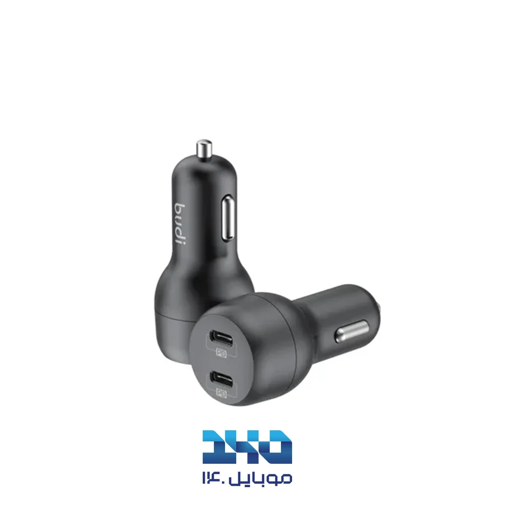 شارژر فندکی 40 وات بودی مدل CC108RTLB با کابل USB-C به لایتنینگ