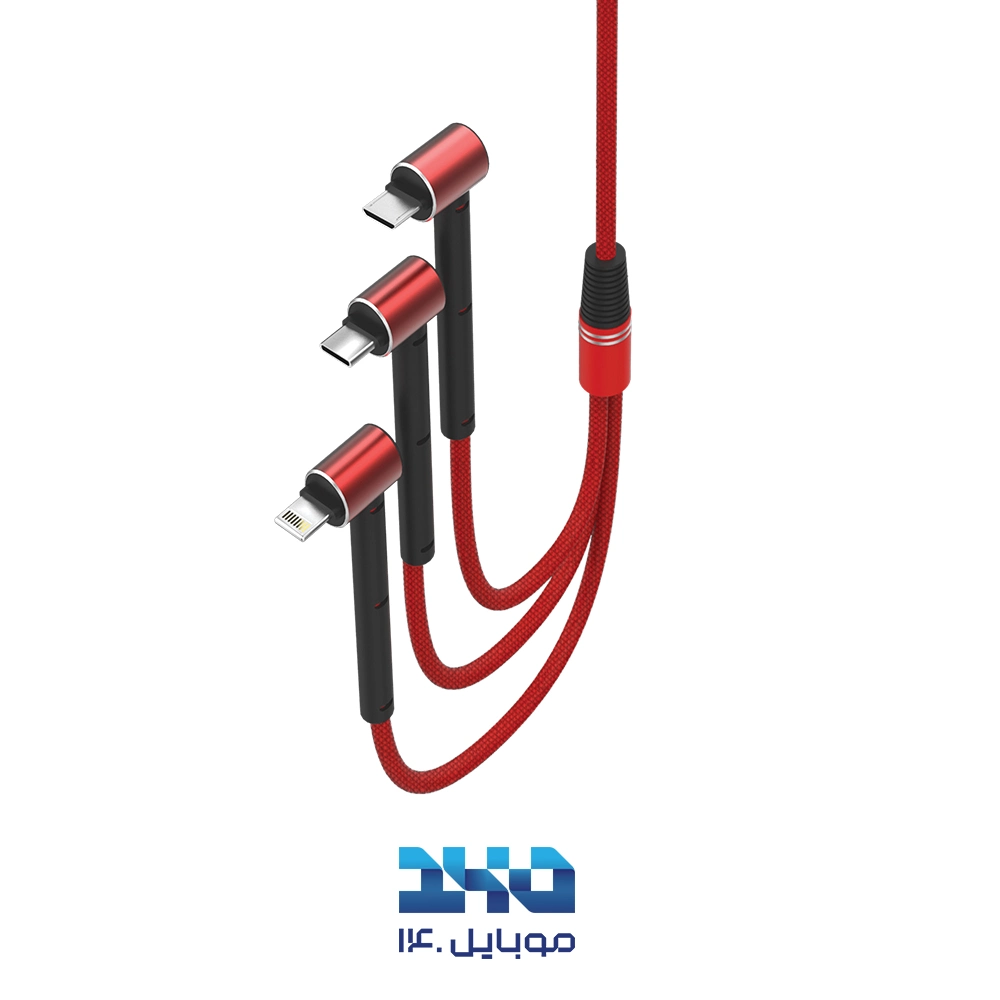 کابل تبدیل USB به MicroUSB Lightning USB-C تسکو مدل TC A100 طول 1.2 متر