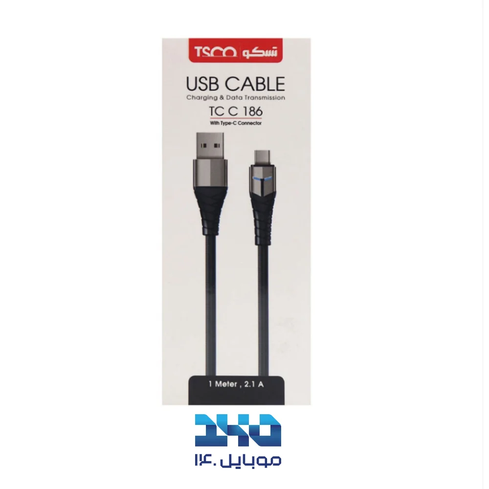کابل USB-A به USB-C تسکو مدل TCC186 طول 1 متر