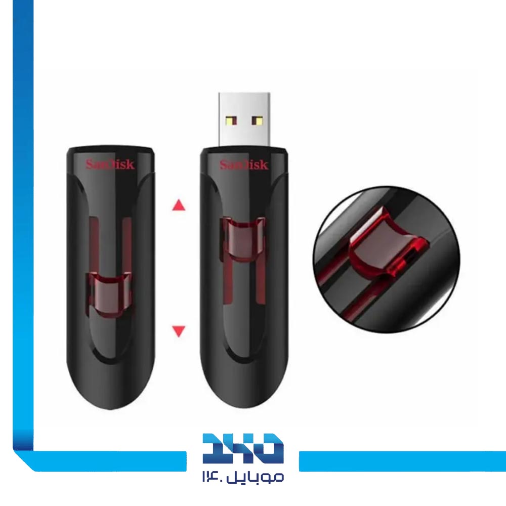 فلش مموری سن‌دیسک مدل (Cruzer Glide CZ600) ظرفیت 64 گیگابایت